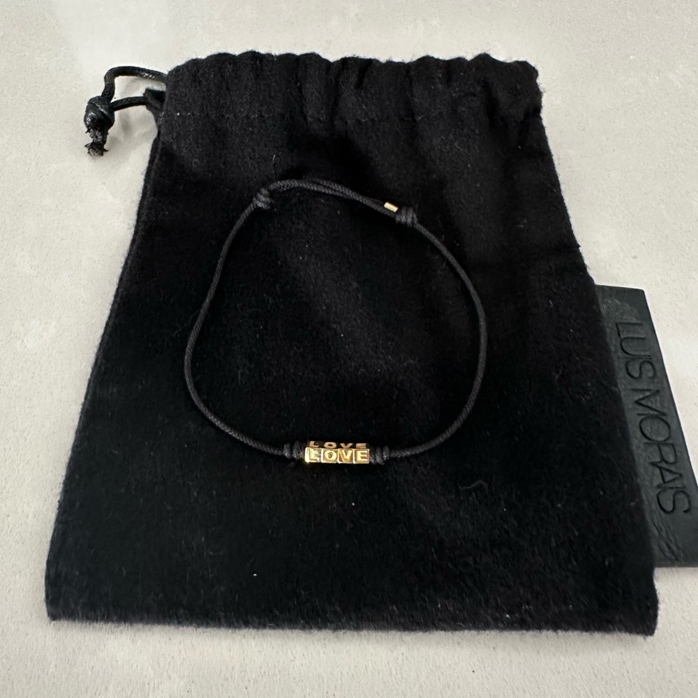 Luis Morais 14K Gold LOVE Cubes on Cord Bracelet
